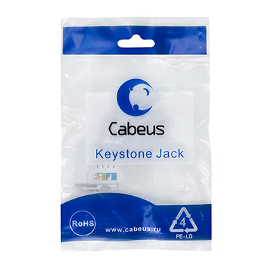 Cabeus KJ-RJ45-Cat.5E-90 Вставка Keystone Jack RJ-45.