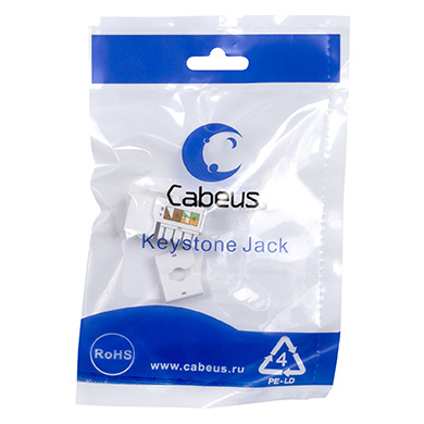 Cabeus KJ-RJ45-Cat.6-90 Вставка Keystone Jack RJ-45, категория 6.