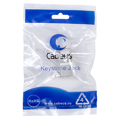 Cabeus KJ-RJ45-Cat.5E-SH-180 Degree Вставка Keystone Jack RJ-45(8P8C).