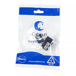 Cabeus KJ-RJ45-Cat.6-90-BK Вставка Keystone Jack RJ-45