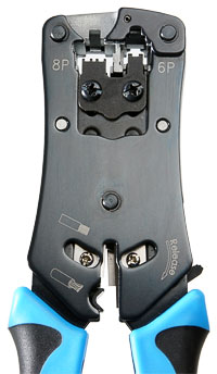 Cabeus HT-N468B Инструмент обжимной для RJ-45, RJ-12, профессиональный.