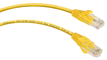 Патч-корд Cabeus UTP, категория 5e, неэкранированный, желтый.