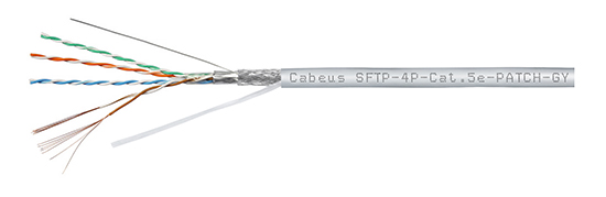 Кабель витая пара экранированная SFTP (SF/UTP), категория 5e, 4 пары 7x0.16 мм, многожильный (305 м)