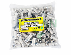 РАЗЪЕМ F-разъем RG-6 (3003-2) PROCONNECT