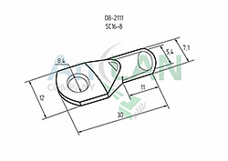 НАКОНЕЧНИК КОЛЬЦЕВОЙ (НК 11мм х D5.4мм) 16мм² (SC16-8) REXANT